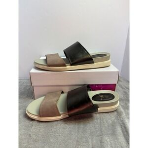 It's OK Womens Platform Slide Sandals Metallic Bronze Taupe Size 12M Two Strap